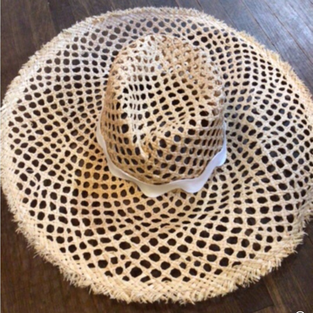 NEW ! RaRe Wyeth by Todd Magill Open-Weave Straw Sun Hat in Natural Tan
